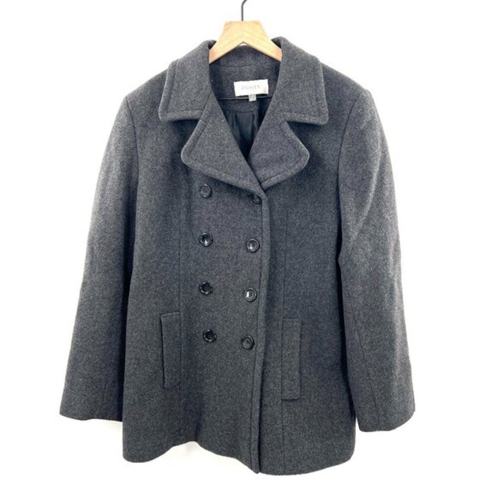 vintage Jones New York Sport‎ classic Wool Cashmere nylon pea coat gray 10 women